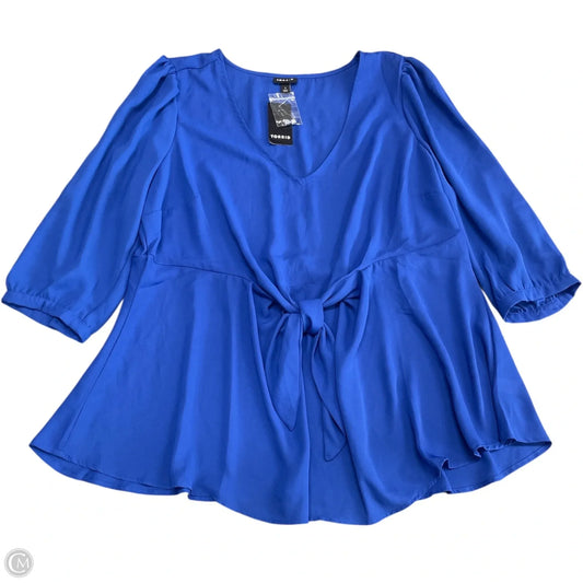 Blouse 3/4 Sleeve By Torrid In Blue, Size: 1x