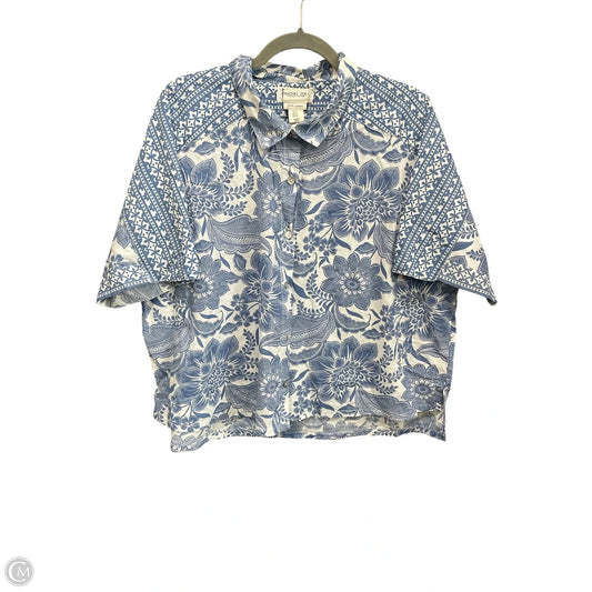Top Short Sleeve By Rachel Zoe In Blue & White, Size: Xl