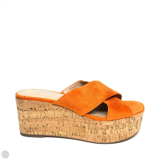 Sandals Heels Wedge By Charles By Charles David In Orange, Size: 7