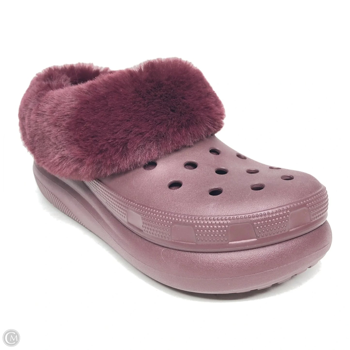 Shoes Heels Wedge By Crocs In Maroon, Size: 9