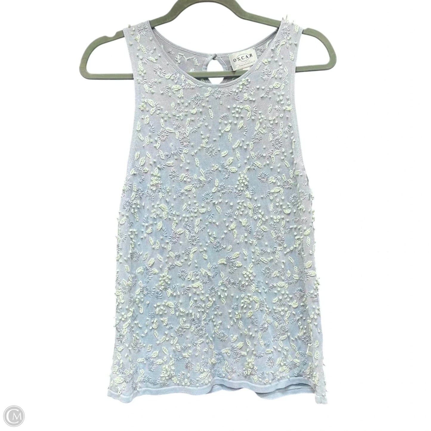 Top Sleeveless By Cmb In Blue & Cream, Size: M
