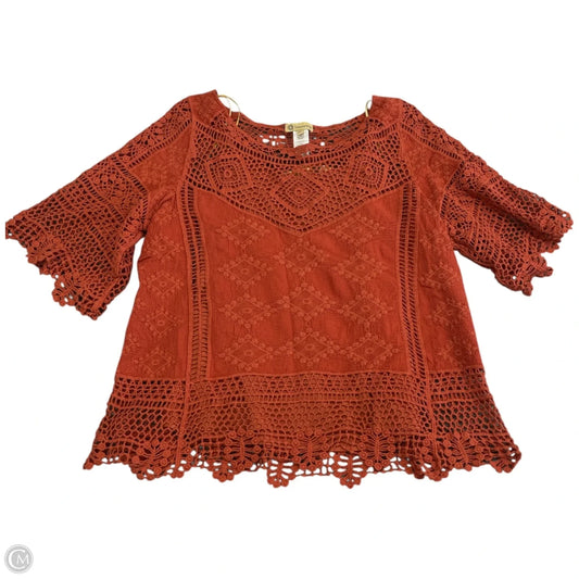 Top Short Sleeve By Democracy In Orange, Size: M