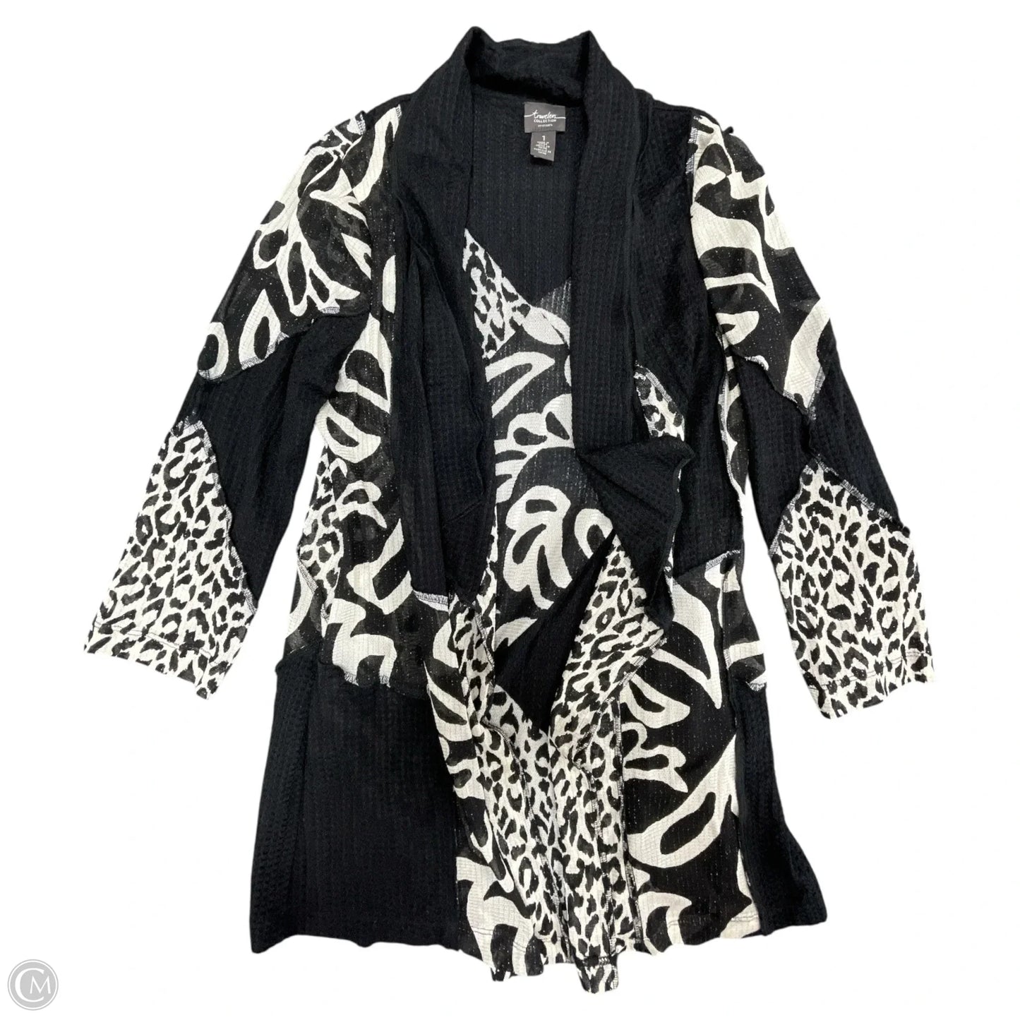 Kimono By Chicos In Black & White, Size: S