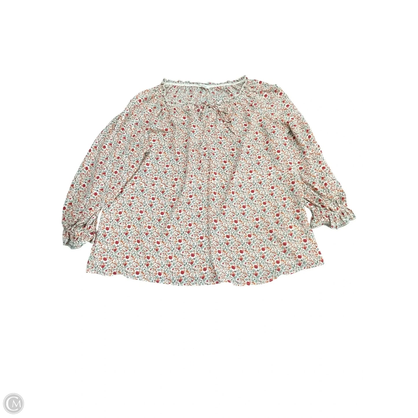 Blouse Long Sleeve By Max Studio In Floral Print, Size: 1x