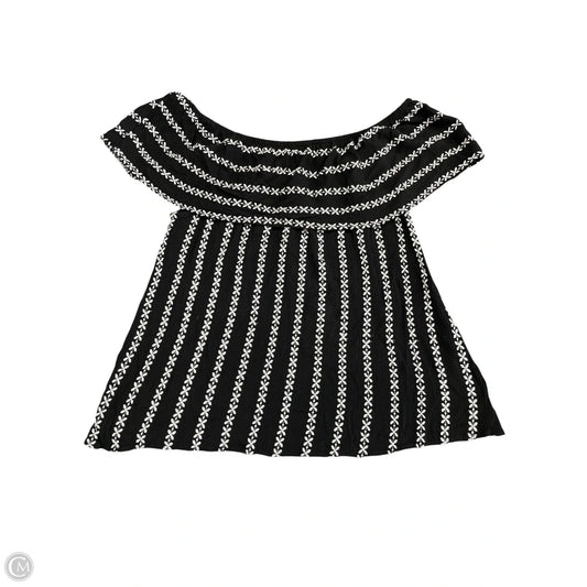 Blouse Short Sleeve By Knox Rose In Black & White, Size: Xxl