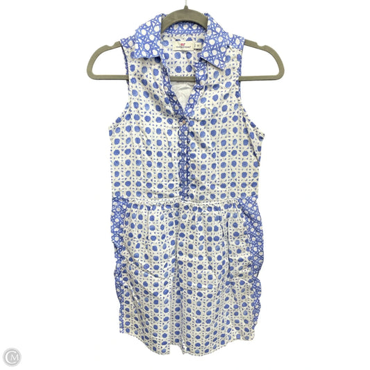 Dress Casual Short By Vineyard Vines In Blue & White, Size: 0