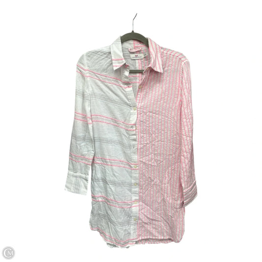 Dress Casual Short By Vineyard Vines In Pink & White, Size: Xxs