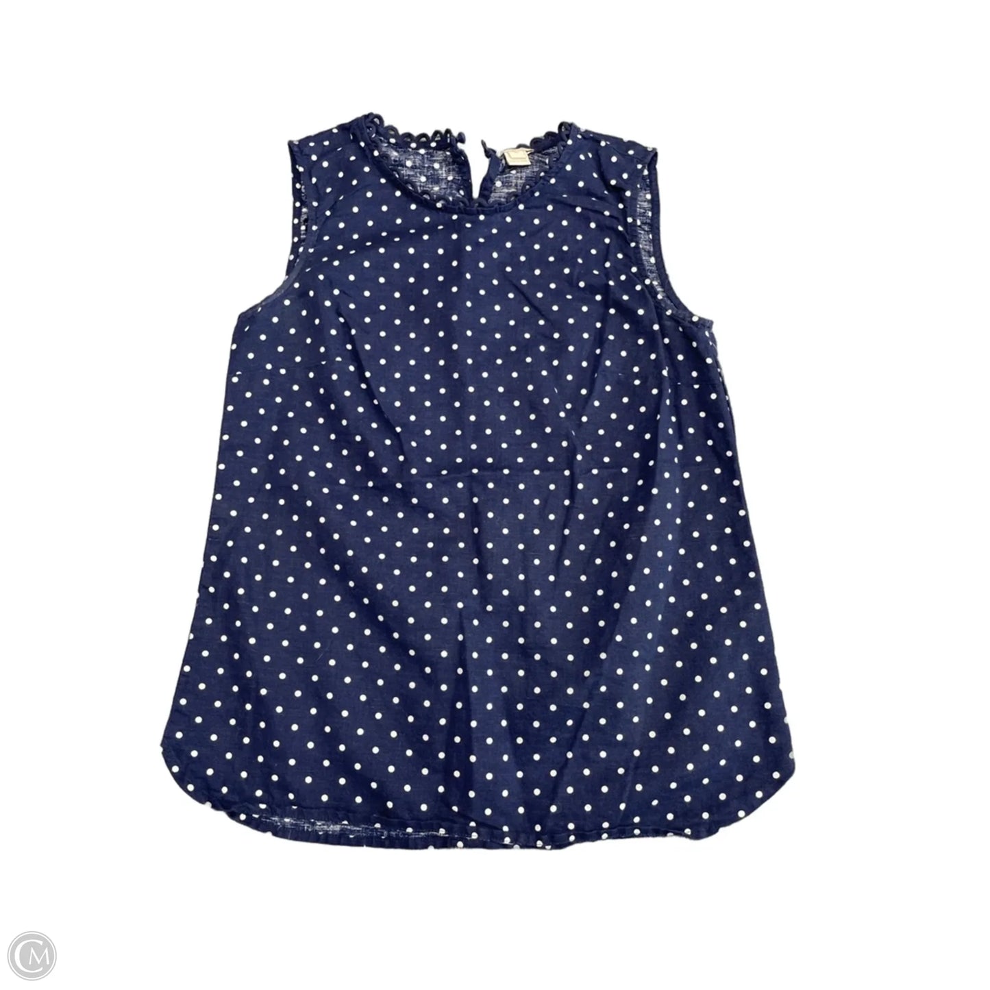 Top Sleeveless By J. Crew In Blue & White, Size: 0