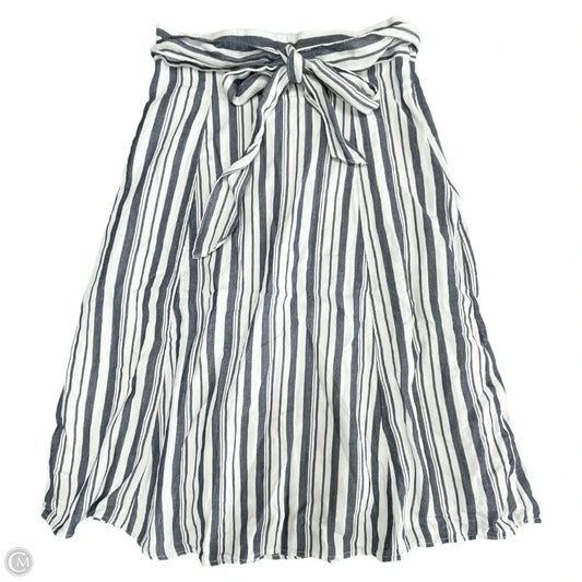 Skirt Midi By Loft In Blue & White, Size: 0