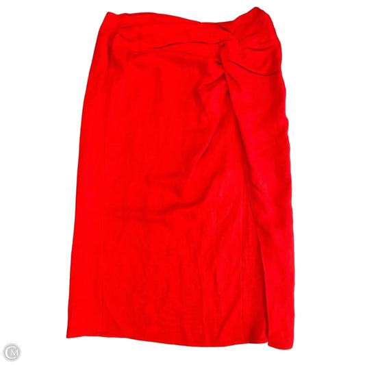 Skirt Midi By H&m In Red, Size: 16