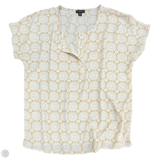 Top Short Sleeve By Ann Taylor In Beige, Size: S