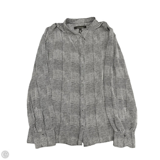 Top Long Sleeve By White House Black Market In Black & White, Size: L