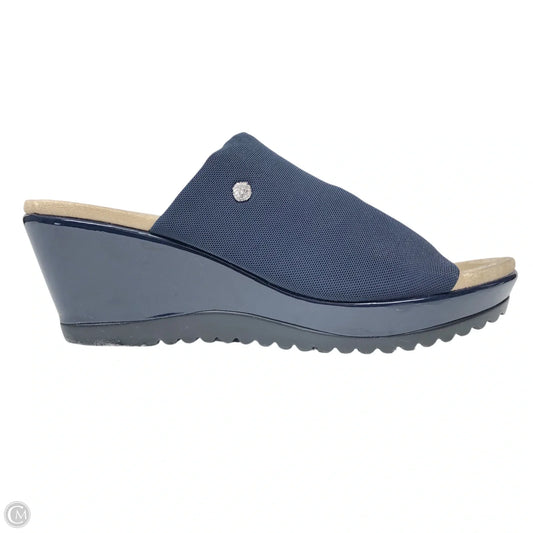 Sandals Heels Wedge By Anne Klein In Navy, Size: 10