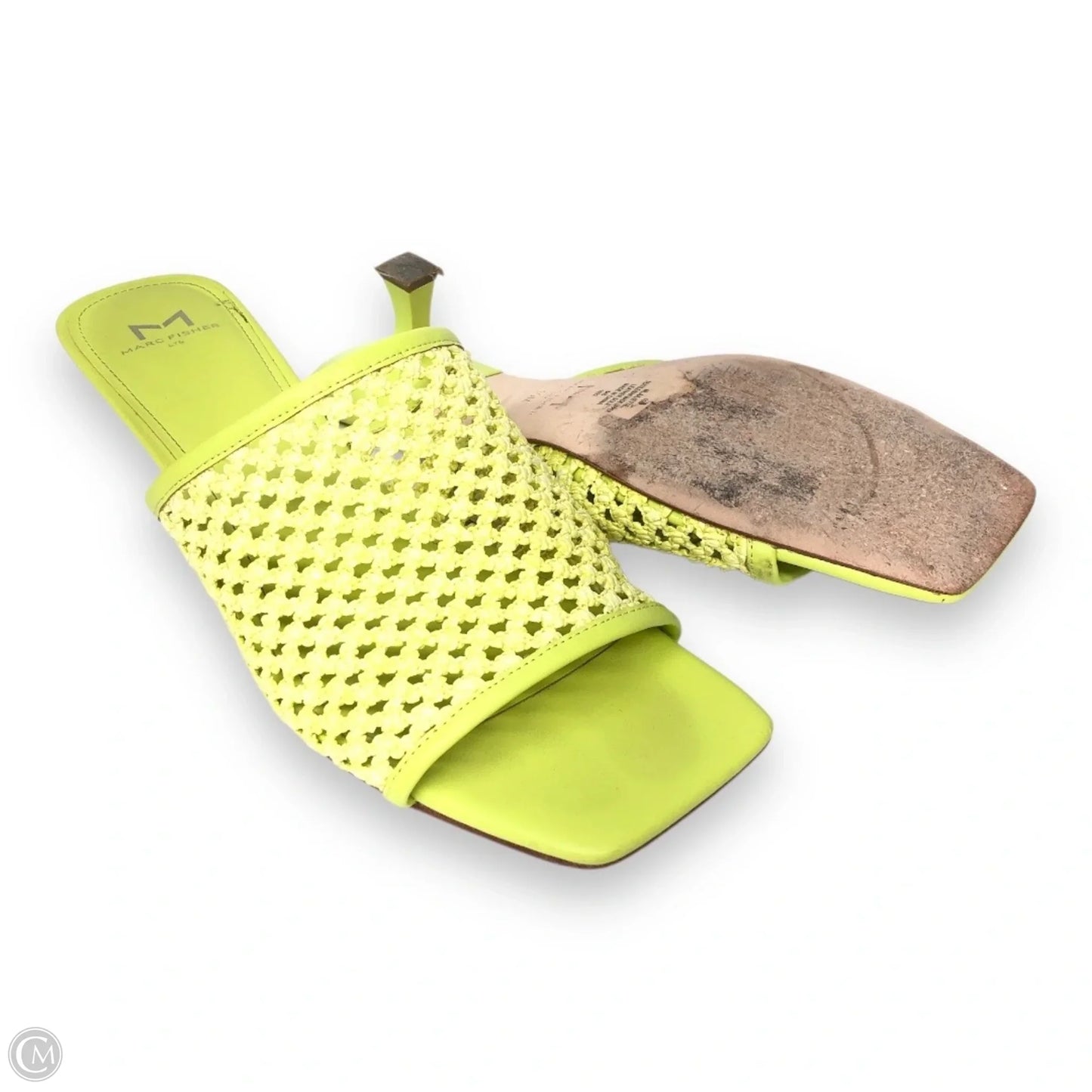 Sandals Heels Kitten By Marc Fisher In Yellow, Size: 10