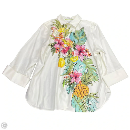 Top 3/4 Sleeve By Chicos In Multi-colored, Size: 16