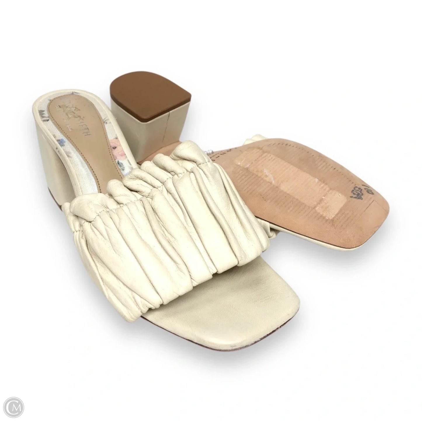 Sandals Heels Block By Antonio Melani In Cream, Size: 6