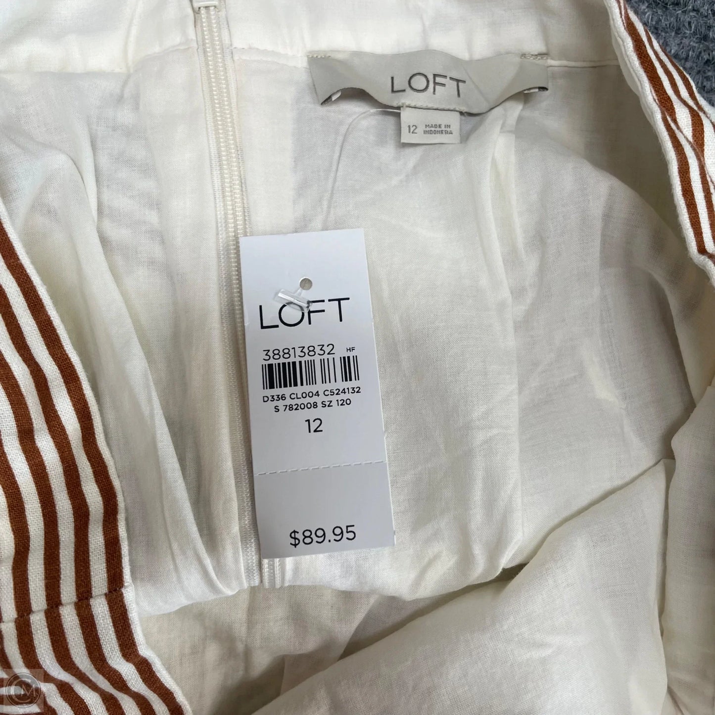 Skirt Midi By Loft In Brown & White, Size: 12