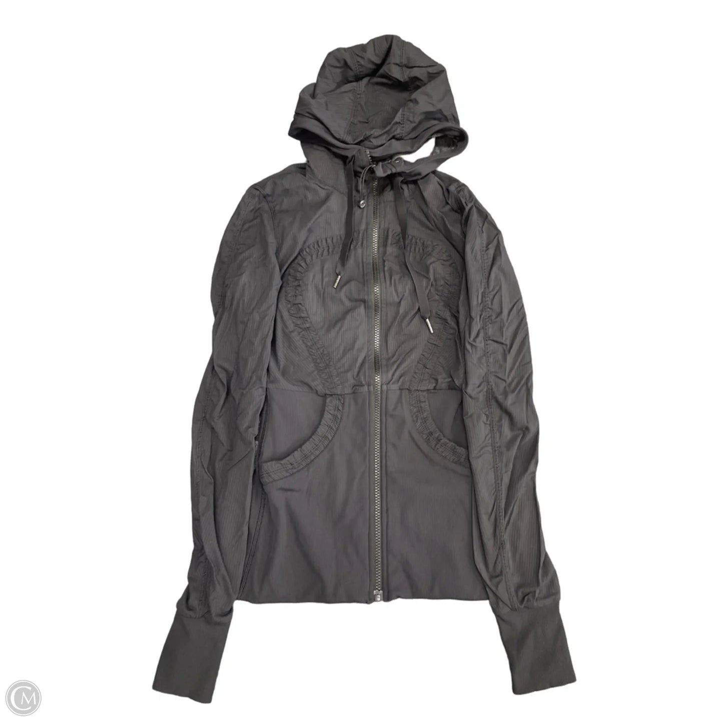 Athletic Jacket By Lululemon In Black & Grey, Size: 2