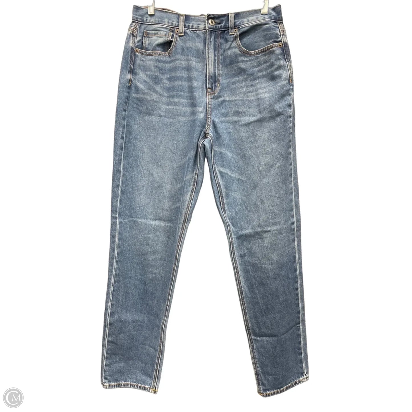 Jeans Straight By American Eagle In Blue Denim, Size: 8