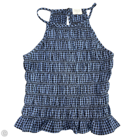Blouse Sleeveless By Sienna Sky In Black & Blue, Size: L
