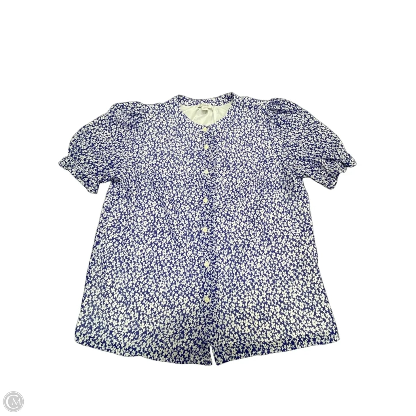 Top Short Sleeve By J. Crew In Blue & White, Size: S