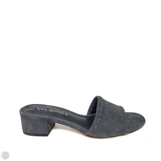 Sandals Heels Block By Via Spiga In Grey, Size: 5
