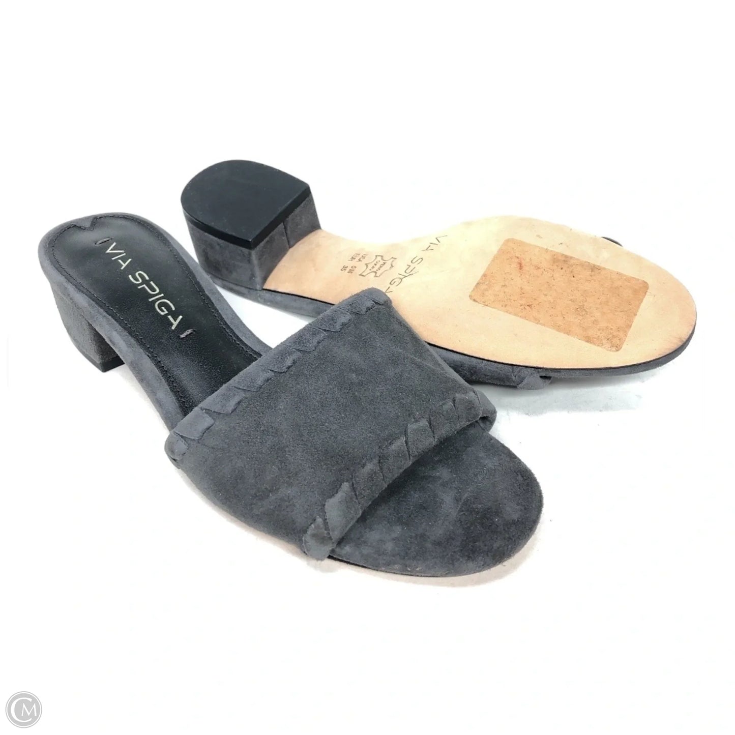 Sandals Heels Block By Via Spiga In Grey, Size: 5