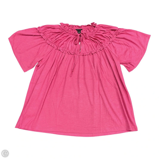Top Short Sleeve By Ann Taylor In Pink, Size: S