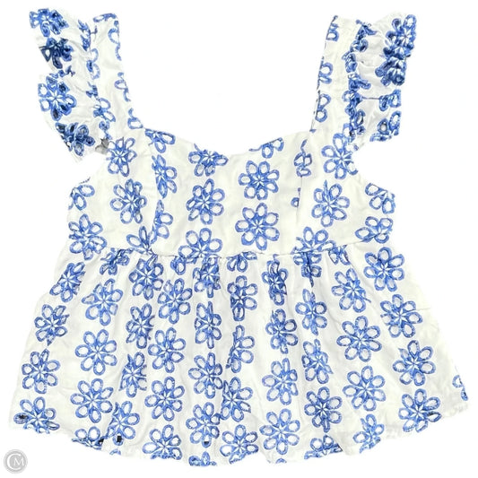 Blouse Sleeveless By Shein In Blue & White, Size: 4