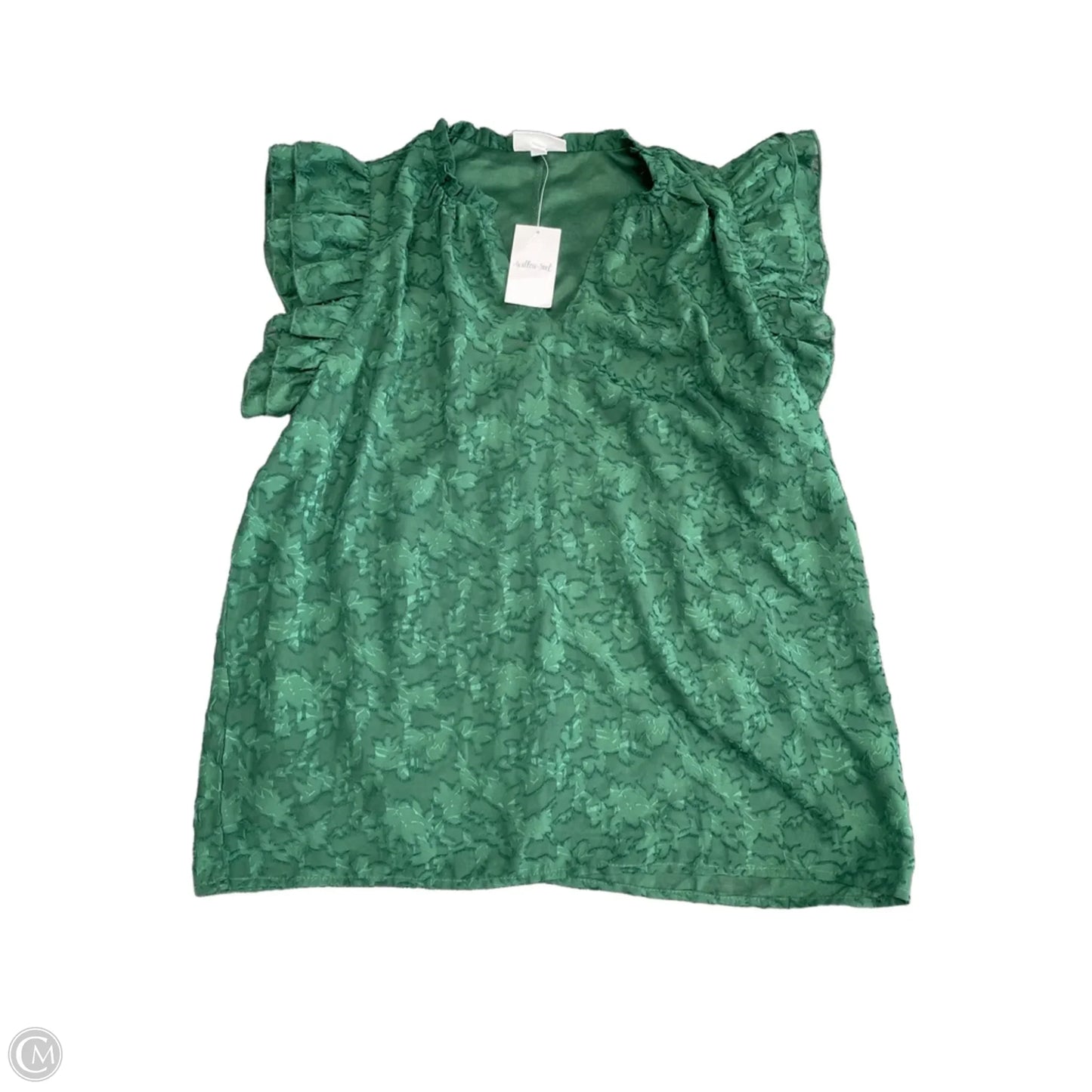 Top Short Sleeve By Willow & Root In Green, Size: S