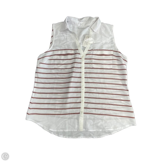 Top Sleeveless By New York And Co In Brown & White, Size: Xl