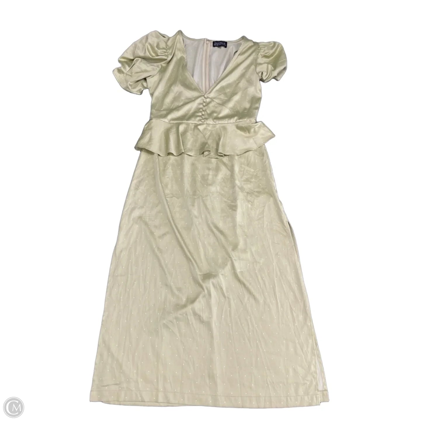 Dress Casual Midi By Clothes Mentor In Green & White, Size: 4