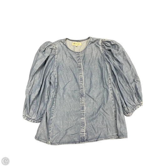 Top 3/4 Sleeve By Madewell In Blue, Size: 2