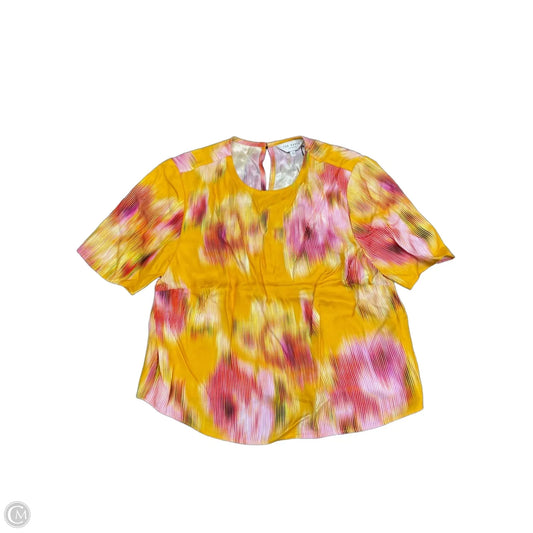 Top Short Sleeve By Ted Baker In Orange & Pink, Size: S