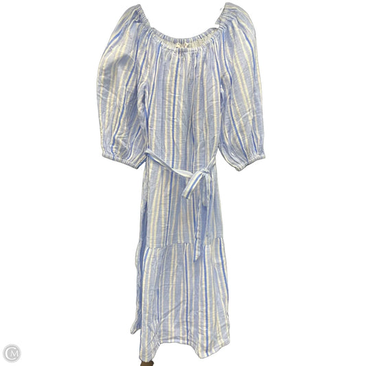 Dress Casual Midi By Tommy Hilfiger In Blue & White, Size: L