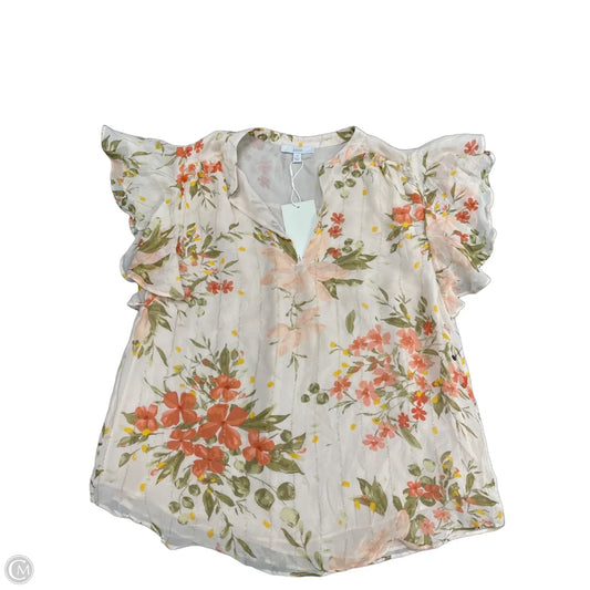 Blouse Short Sleeve By Joie In Floral Print, Size: Xs
