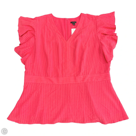 Blouse Short Sleeve By Ann Taylor In Red, Size: Xxl
