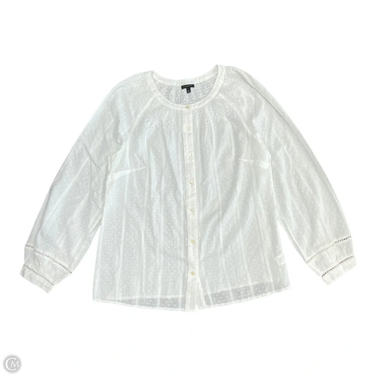 Top Long Sleeve By Talbots In White, Size: M