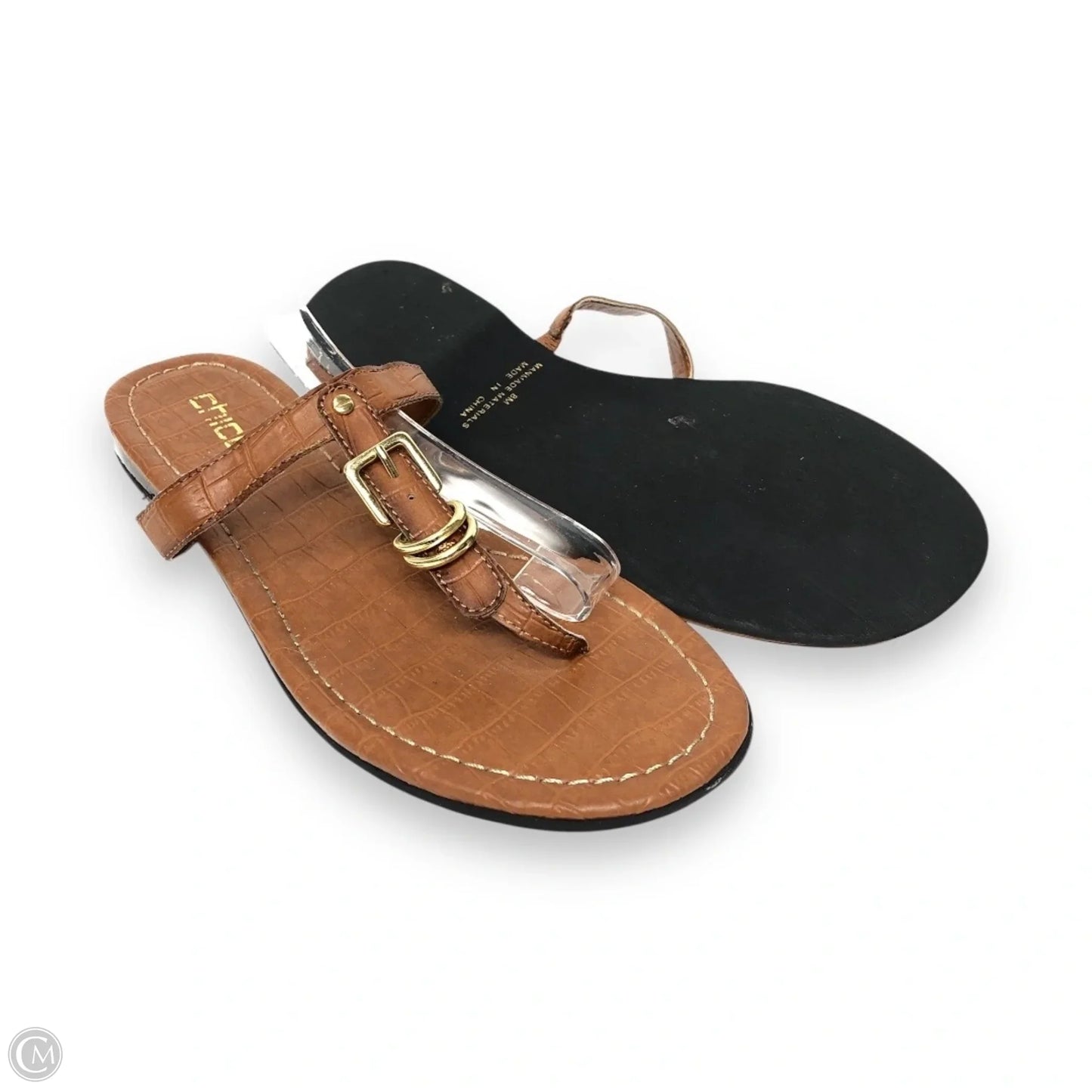 Sandals Flats By Chicos In Brown, Size: 8