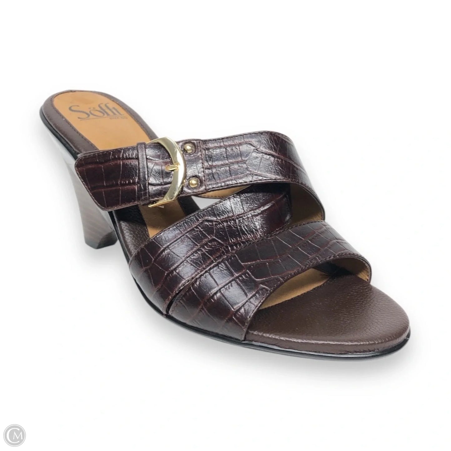Sandals Heels Block By Sofft In Brown, Size: 8
