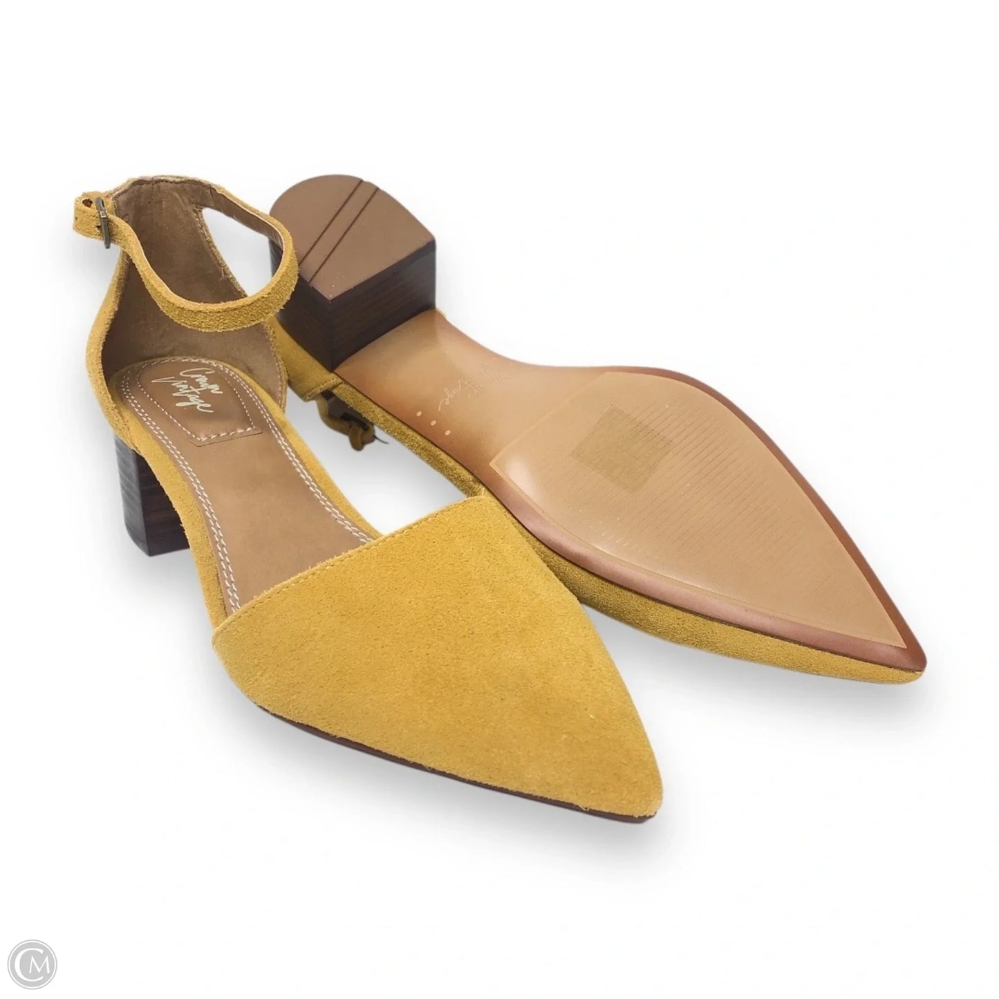 Shoes Heels Block By Crown Vintage In Yellow, Size: 9