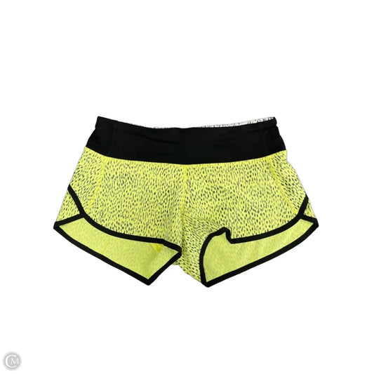 Athletic Shorts By Lululemon In Black & Yellow, Size: 2