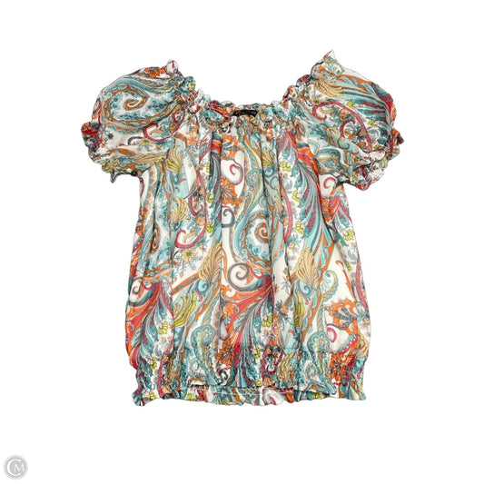 Blouse Designer By Lafayette 148 In Multi-colored, Size: 12