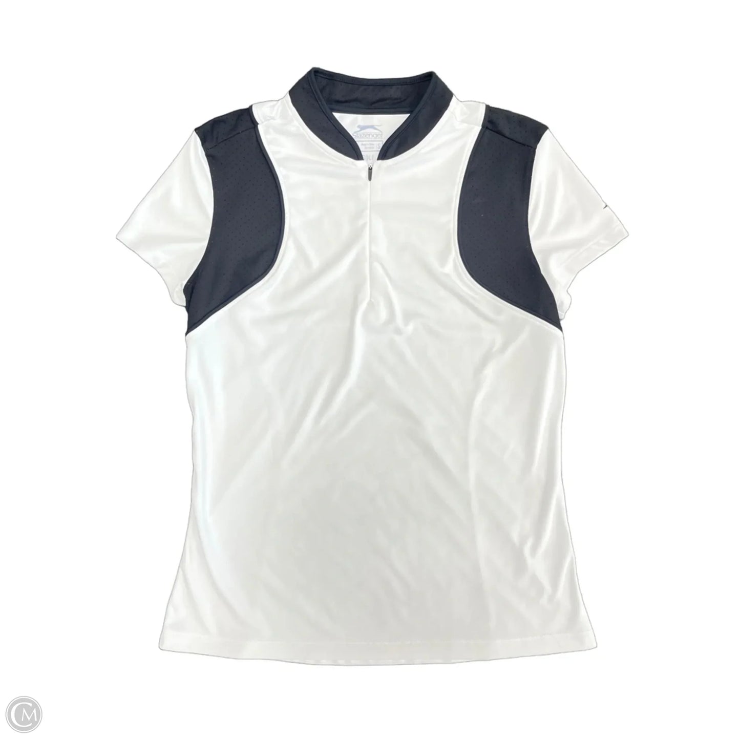 Athletic Top Short Sleeve By Slazenger In Black & White, Size: S