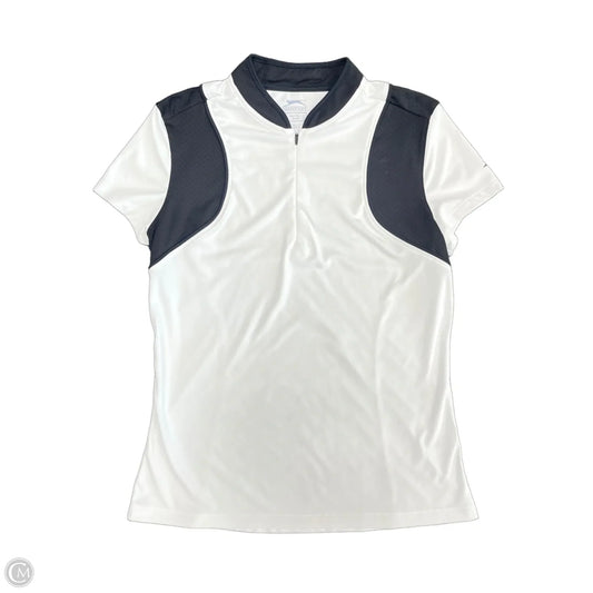 Athletic Top Short Sleeve By Slazenger In Black & White, Size: S