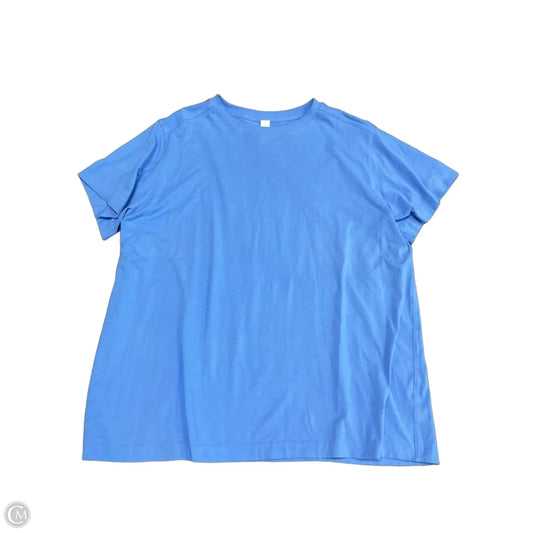 Athletic Top Short Sleeve By Lululemon In Blue, Size: Xl