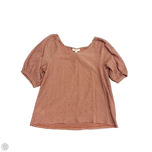 Top Short Sleeve By Loft In Orange, Size: Xl