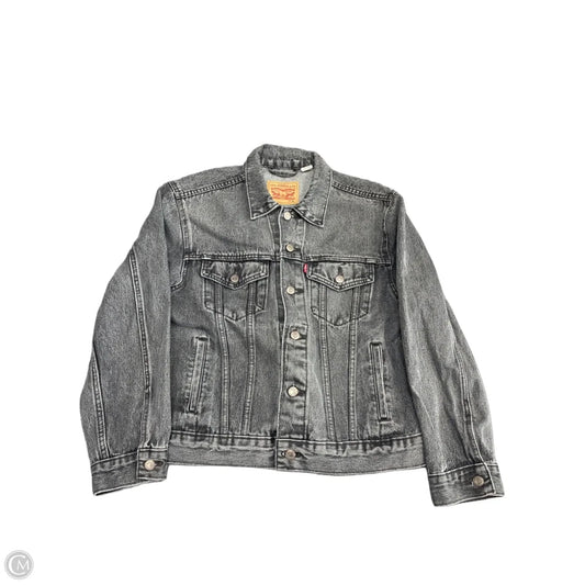 Jacket Denim By Levis In Grey Denim, Size: Xl