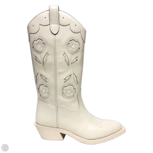 Boots Designer By Coach In Cream, Size: 6.5