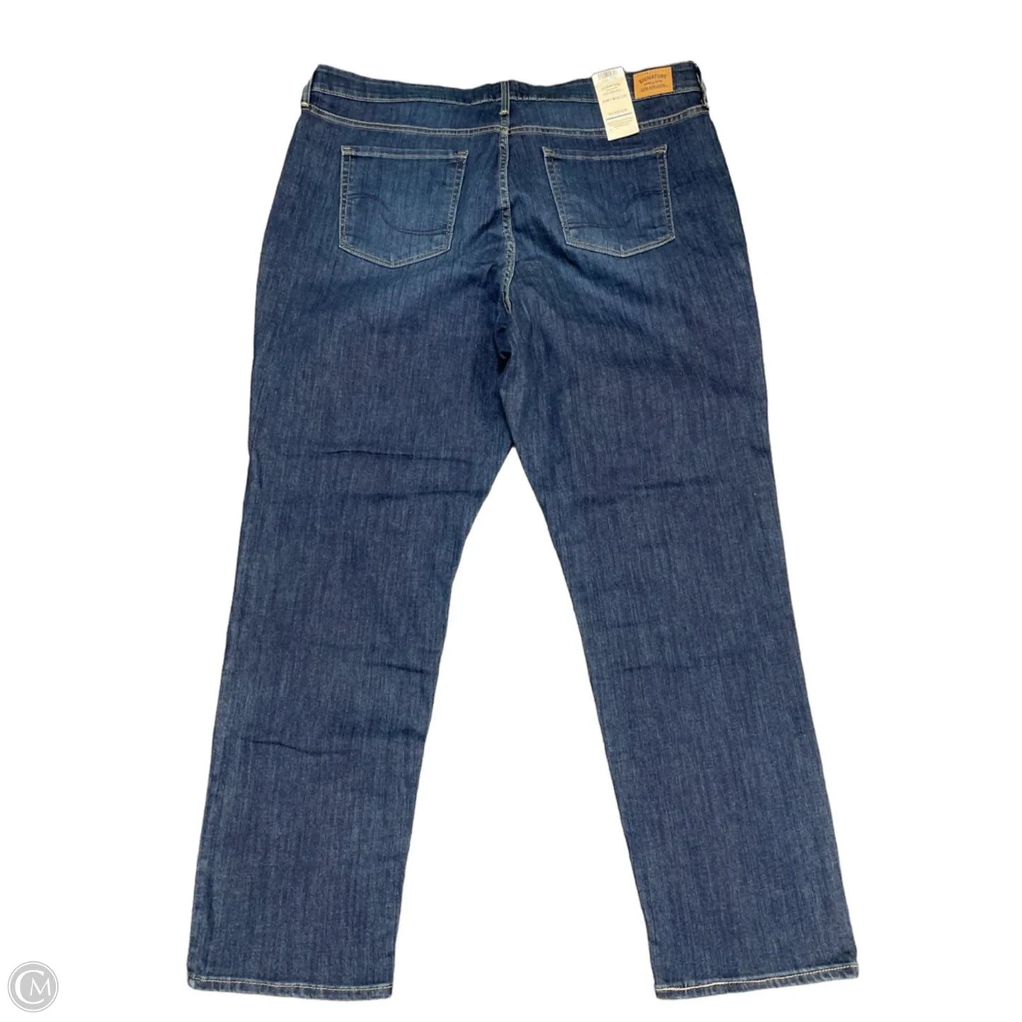Jeans Straight By Levis Signature In Blue Denim, Size: 22
